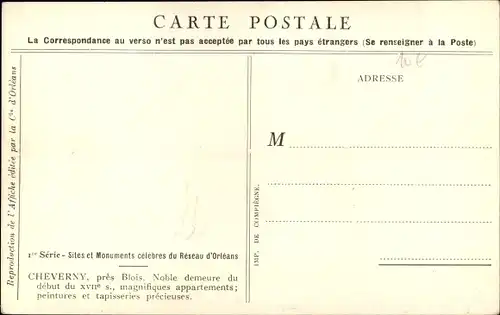 Künstler Ak Duval, C., Cour-Cheverny Loir-et-Cher, Les Chateaux de la Loire, Circuits Automobiles