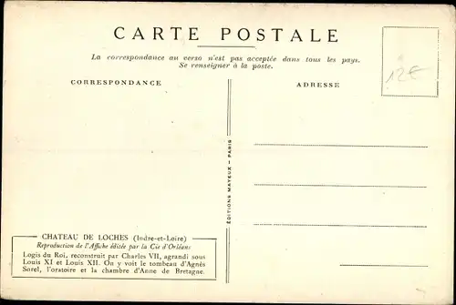 Künstler Ak Duval, C., Loches Indre-et-Loire, Le Chateau, Circuits Automobiles, Chemin de fer