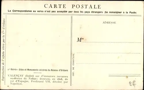 Künstler Ak Valencay Indre, Le Chateau, Chemin de fer de Paris a Orleans, Circuit Automobile