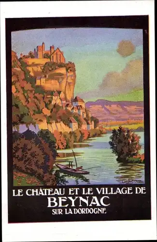Künstler Ak Duval, Constant, Beynac Dordogne, Château et village