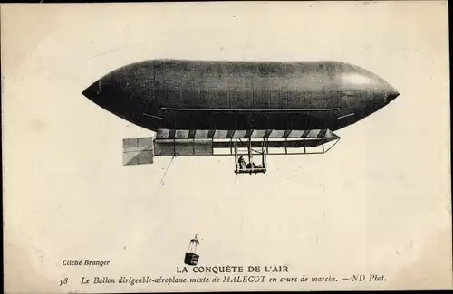 Ak La Conquete de l'Air, Le Ballon dirigeable aeroplane mixte de Malécot