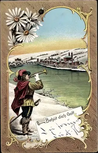 Passepartout Litho Behüt Dich Gott, Trompeter von Säckingen