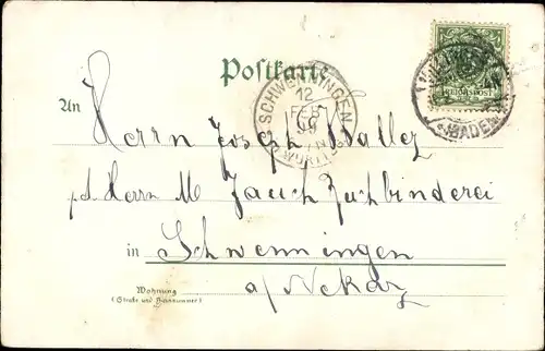 Passepartout Litho Behüt Dich Gott, Trompeter von Säckingen