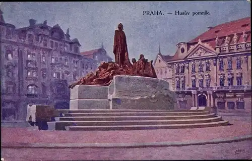 Künstler Ak Jandl, C., Praha in Tschechien, Husuv pomnik