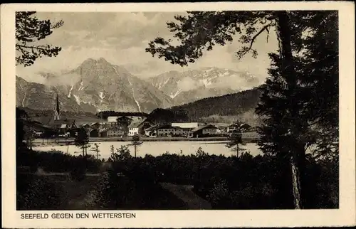 Ak Seefeld in Tirol, Ort gegen den Wetterstein