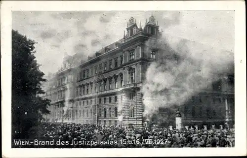 Foto Ak Wien 1 Innere Stadt, Brand des Justizpalastes 1927