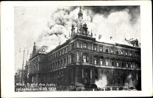 Foto Ak Wien 1 Innere Stadt, Brand des Justizpalastes 1927