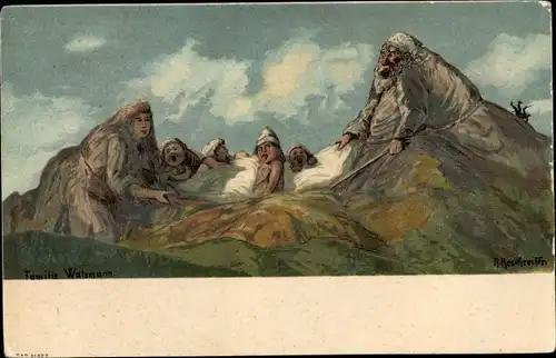 Ak Berchtesgaden in Oberbayern, Watzmann, Berggesichter