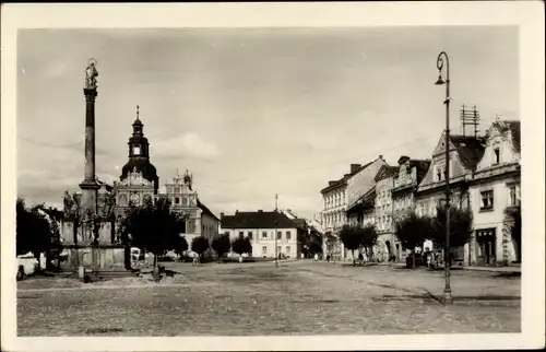 Ak Stříbro Mies Region Pilsen, Platz, Denkmal