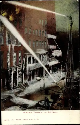 Ak Water Tower in Action, Feuerwehr, New York