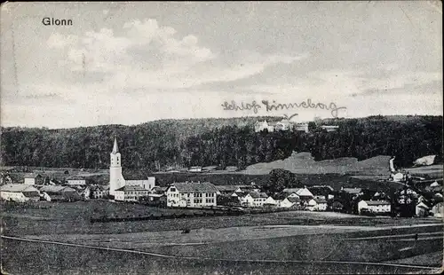 Ak Markt Glonn in Oberbayern, Blick auf den Ort, Schloss Zinneberg