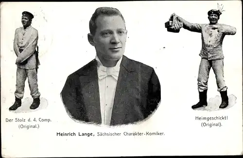 Ak Heinrich Lange, Sächsischer Charakter Komiker, Der Stolz der 4. Kompagnie