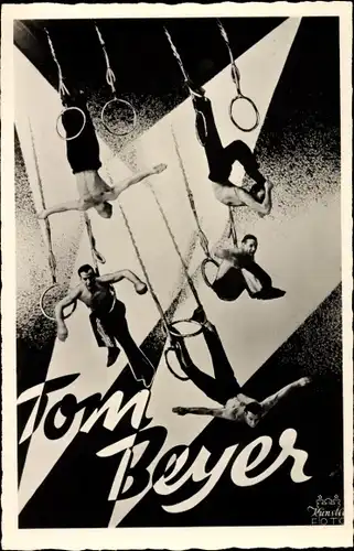 Ak Tom Beyer, Artist, Akrobat an den Ringen
