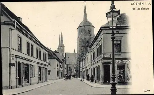 Ak Cöthen Köthen in Anhalt, Halleschestraße