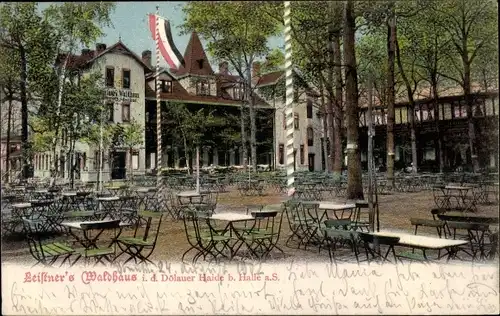 Litho Halle an der Saale, Leistner's Waldhaus in der Dölauer Haide