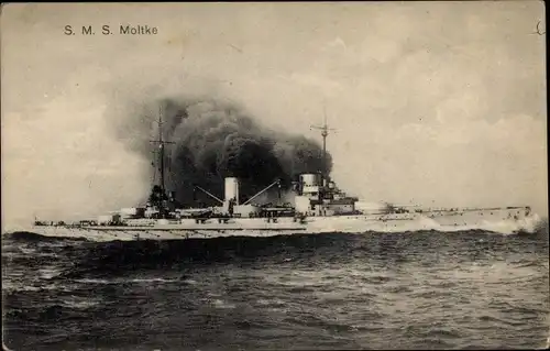 Ak SMS Moltke, Kriegsschiff, Kaiserliche Marine