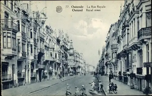 Ak Oostende Ostende Westflandern, La Rue Royale