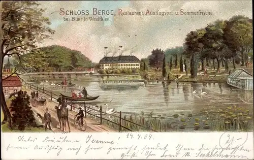 Litho Buer Gelsenkirchen im Ruhrgebiet, Schloss Berge