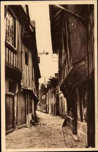 Ak Orbec Calvados, Rue du Petit Four, Vieilles Maisons