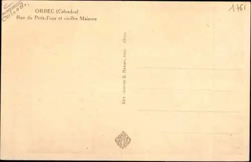 Ak Orbec Calvados, Rue du Petit Four, Vieilles Maisons