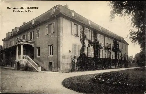 Ak Blamont Meurthe et Moselle, Facade sur le Parc, Bon Accueil