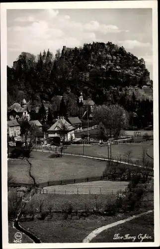 Ak Oybin in der Oberlausitz, Zittauer Gebirge mit dem Berg, Silesia 4042