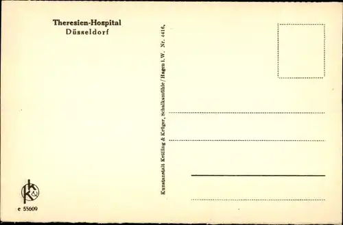 Ak Düsseldorf am Rhein, Theresien Hospital, Küche