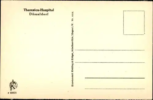 Ak Düsseldorf am Rhein, Theresien Hospital, Privatzimmer