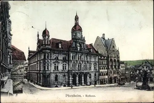 Ak Pforzheim im Schwarzwald, Rathaus