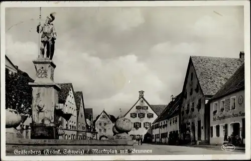 Ak Gräfenberg in Oberfranken, Marktplatz mit Brunnen
