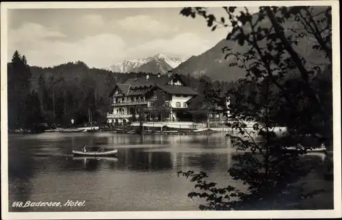 Ak Grainau im Kreis Garmisch Partenkirchen, Badersee, Hotel