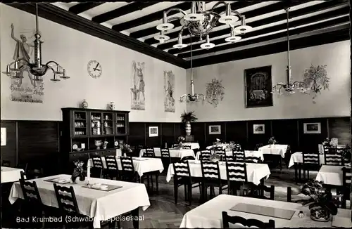 Ak Krumbach in Schwaben, Krumbad, Speisesaal