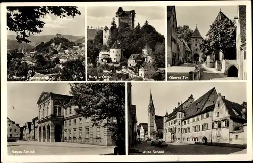 Ak Pappenheim im Altmühltal Mittelfranken, Gesamtansicht, Burg, Oberes Tor, Neues und altes Schloss