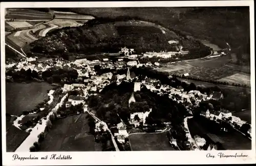 Ak Pappenheim im Altmühltal Mittelfranken, Fliegeraufnahme, Gesamtansicht mit Heilstätte