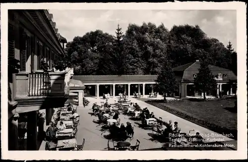 Ak Bad Brambach im Vogtland, Terrasse Radium Kurhotel