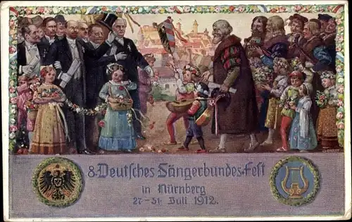 Künstler Ak Durst, J., Nürnberg in Mittelfranken, 8. Dt. Sängerbundesfest 1912