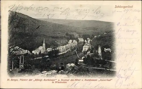 Ak Schlangenbad im Taunus Hessen, Gesamtansicht