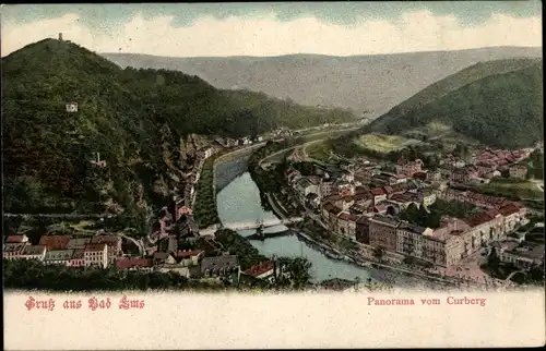 Ak Bad Ems an der Lahn, Gesamtansicht vom Curberg