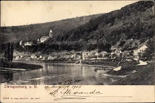 Ak Zwingenberg am Neckar Baden, Teilansicht