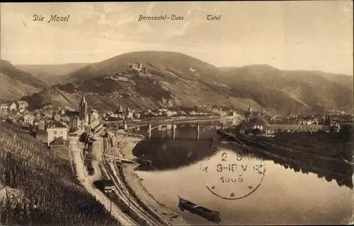 Ak Bernkastel Kues an der Mosel, Gesamtansicht