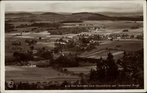 Ak Rothstein Rotstein Reichenbach in der Oberlausitz, Blick nach Obersohland und Jauernicker Berge