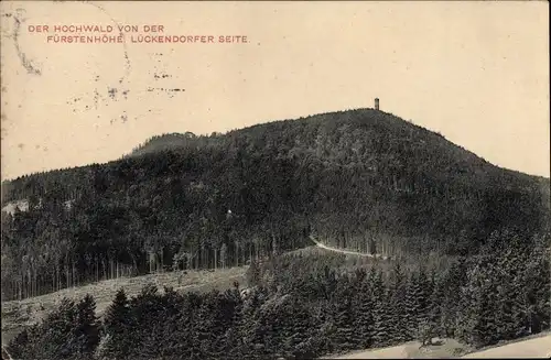 Ak Oybin in der Oberlausitz, Zittauer Gebirge, Hochwald von der Fürstenhöhe Lückendorfer Seite