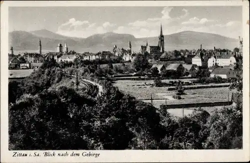 Ak Zittau in Sachsen, Blick nach dem Gebirge