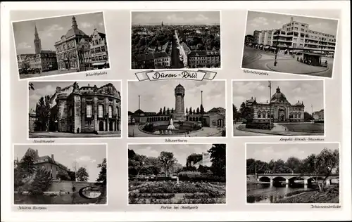 Ak Düren im Rheinland, Schloss, Kirche, Stadtpark, Leopold-Hoesch-Museum