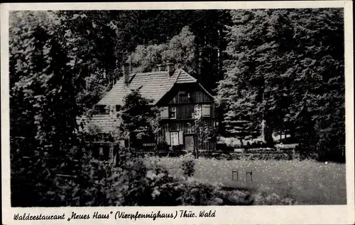 Ak Tambach Dietharz in Thüringen, Waldrestaurant "Neues Haus", Vierpfennig-Haus