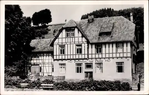 Ak Schönbrunn Schleusegrund im Thüringer Wald, HO Gasthaus zur Hütte