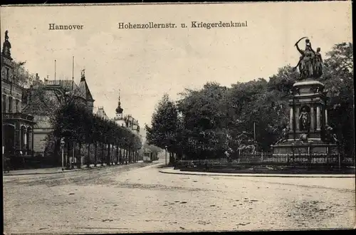 Ak Hannover in Niedersachsen, Hohenzollernstr., Kriegerdenkmal