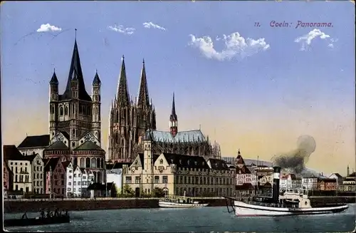 Ak Köln am Rhein, Dom, Panorama