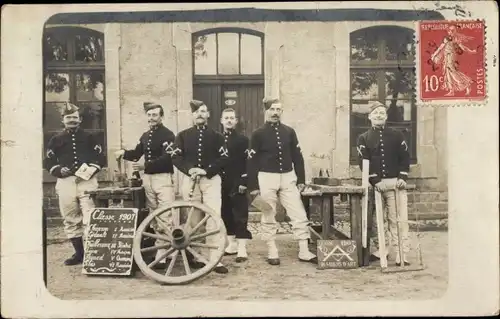 Foto Ak Vosges, Bergleute, Rad, Gruppenbild