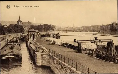 Ak Liège Lüttich Wallonien, Les Quais, L'Eveche